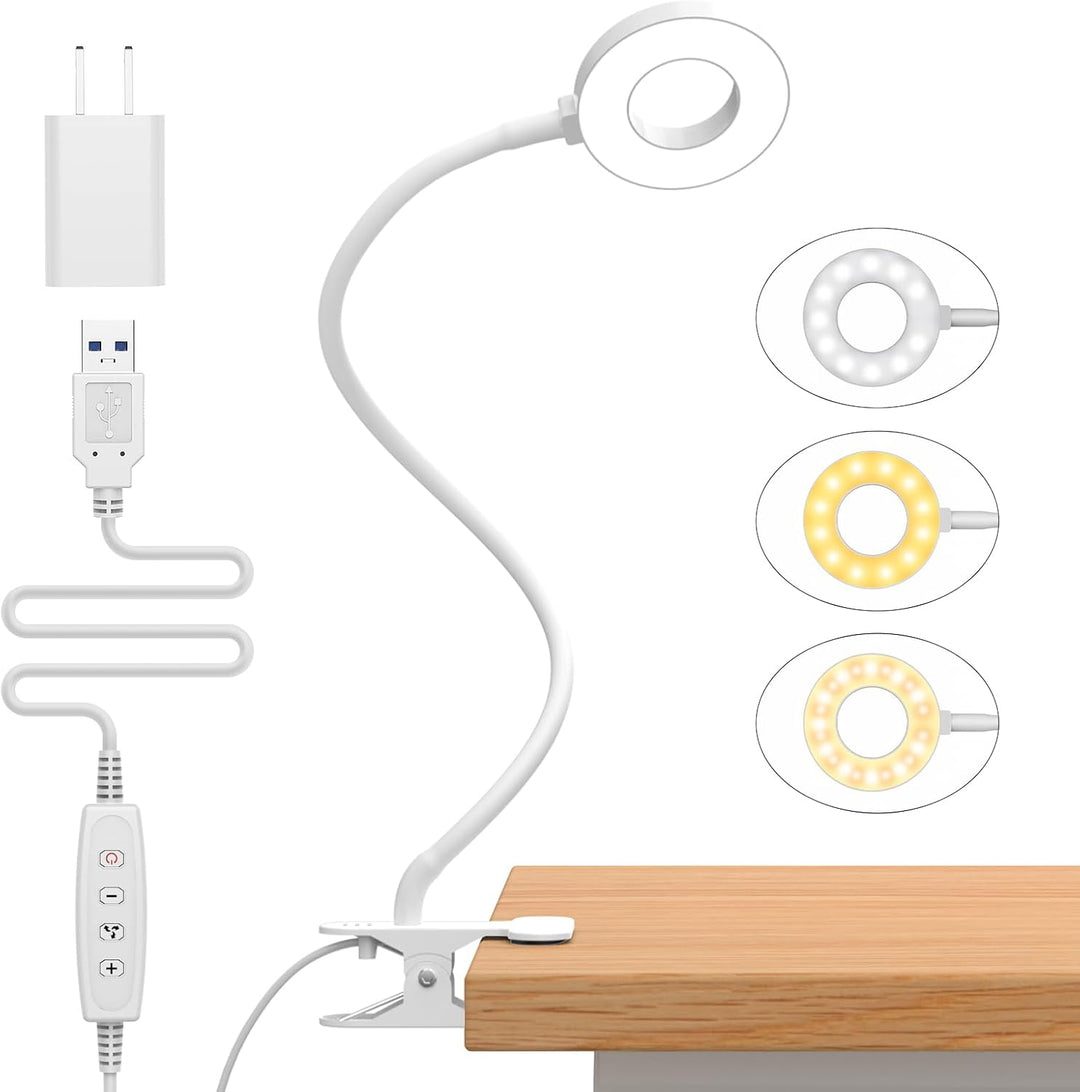 BowLift | 3 Colour Modes LED Desk Clamp Lamp with  & Flexible Gooseneck – Selvara (1+1 FREE)