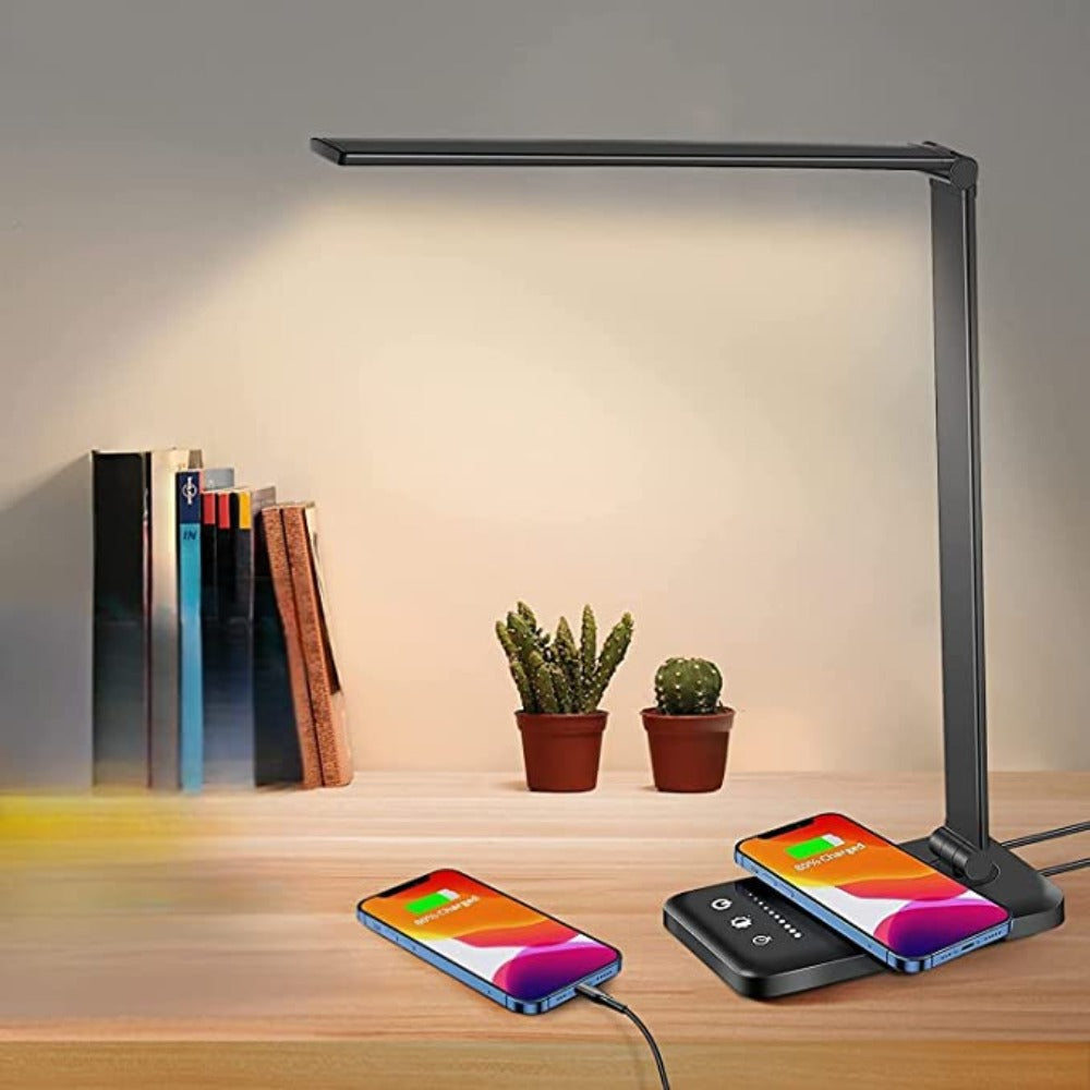 BowLift | LED Desk Lamp - Table Lamp with USB Charging Port, 5 Light Settings and Brightness Levels