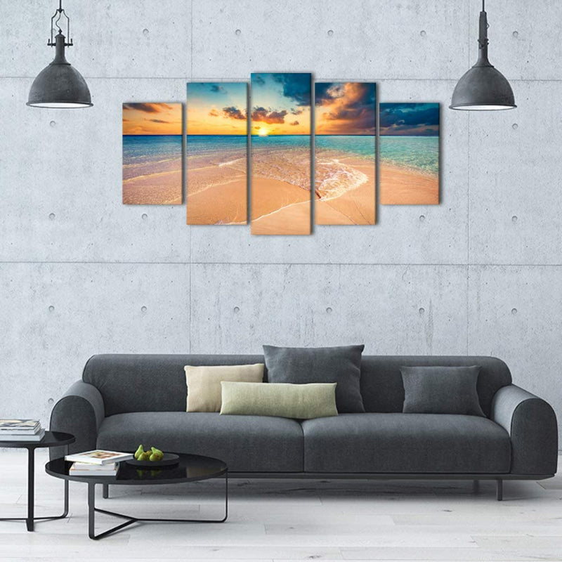 Set Of 5 Beach Sunset Wall Art Painting | Bowlift