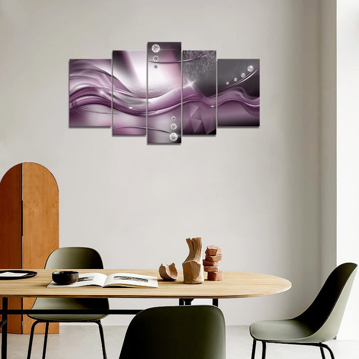 Set Of 5 Purple Wall Art Painting | Bowlift