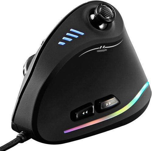 BowLift | Vertical RGB Gaming Mouse with Joystick and 11 Programmable Buttons – Kryvos
