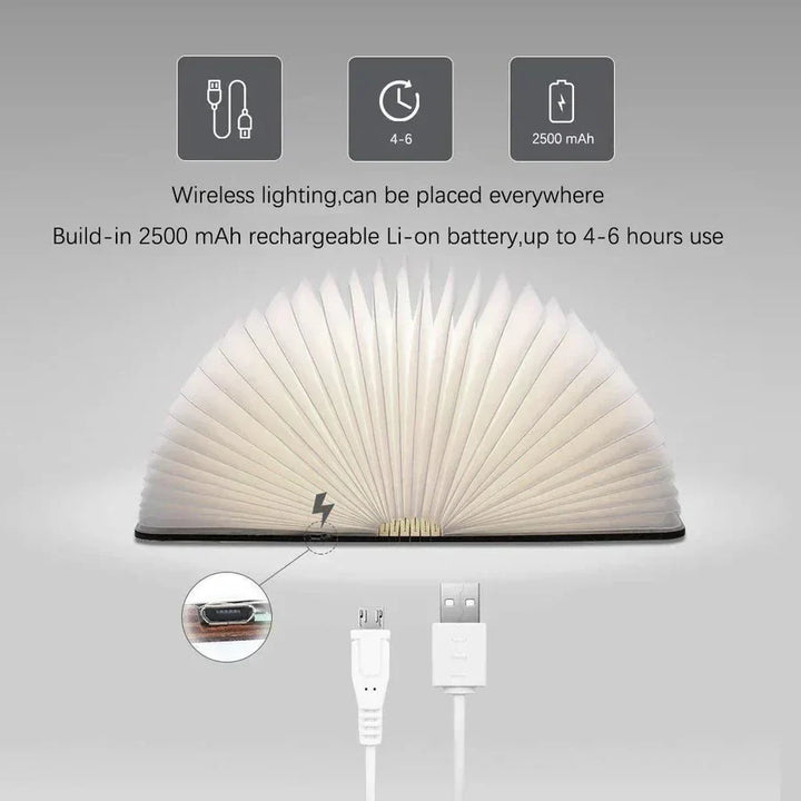 BowLift | Foldable Book Lamp with Warm LED Lighting - StoryGlow