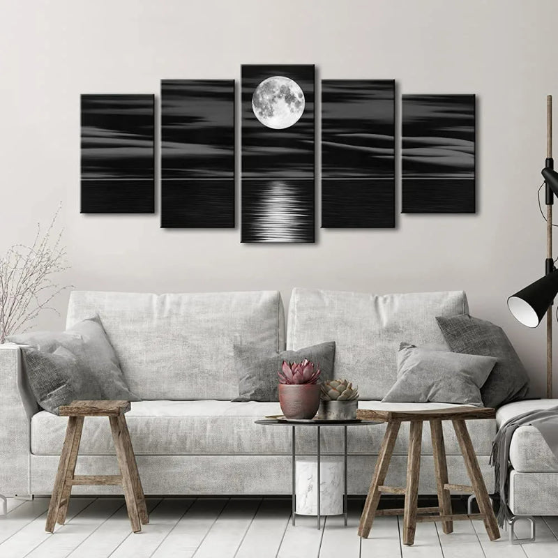 Set Of 5 Full Moon Decorative Canvas | Bowlift
