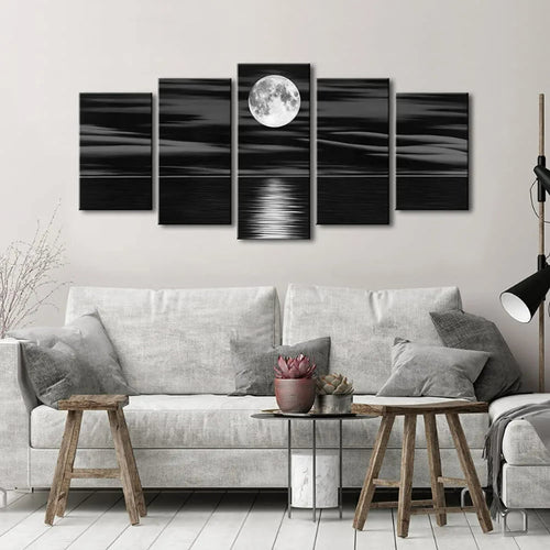 Set Of 5 Full Moon Decorative Canvas | Bowlift