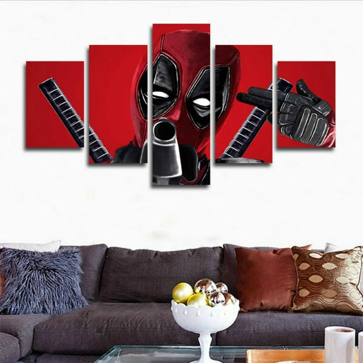 Set of 5 Deadpool Wall Canvas | Bowlift