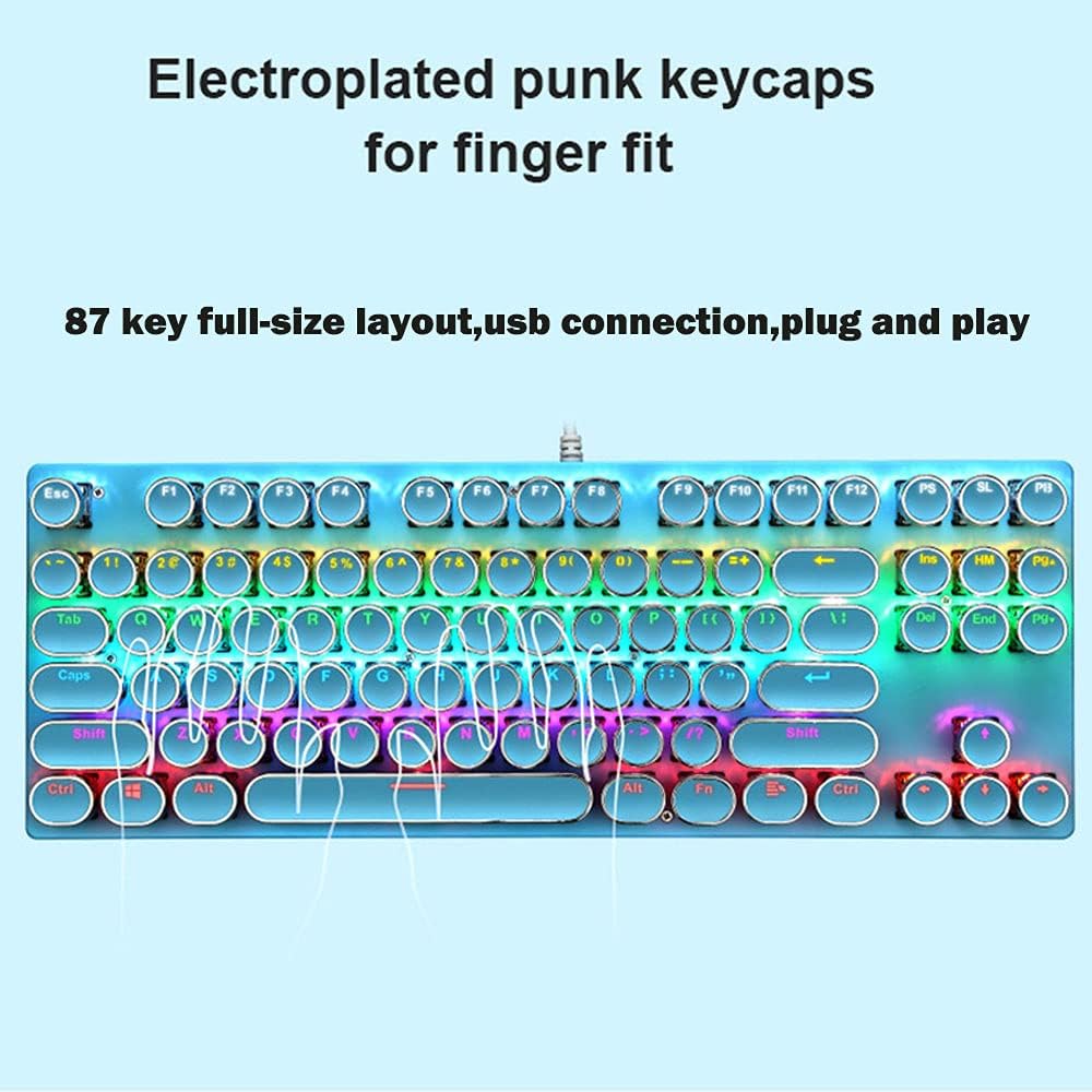 BowLift | 87-Key Mechanical Gaming Keyboard RGB Backlit Blue Switch