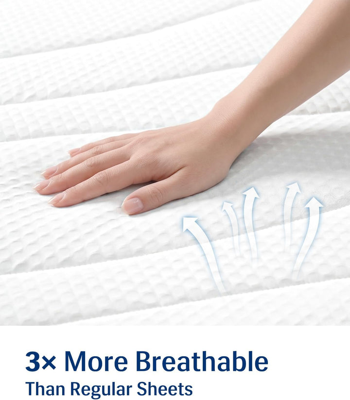 Cooling Mattress Pad King, Upgraded  3.0 + PCM Cooling Washable Mattress Protector for Hot Sleepers, White | Bowlift