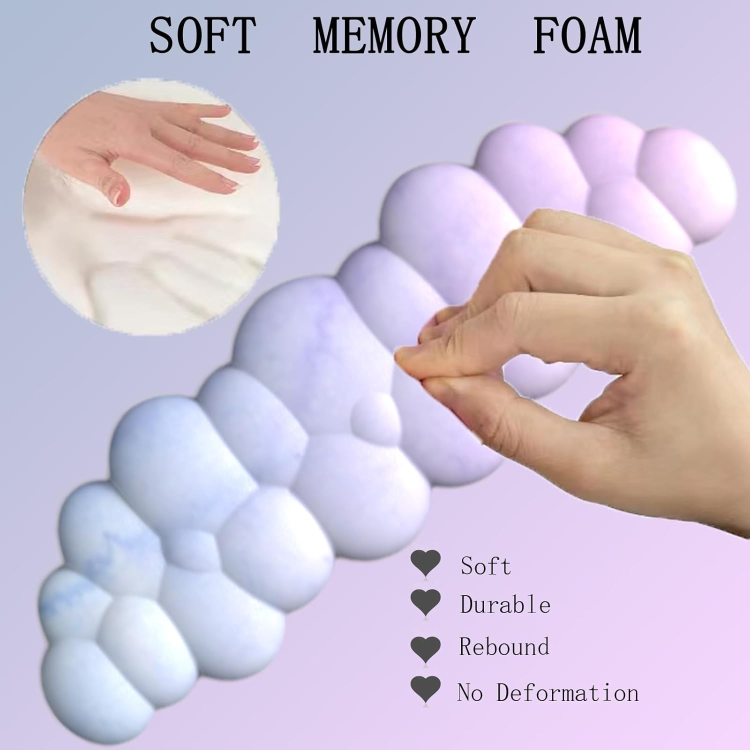 BowLift | Cloud-Shaped Ergonomic Wrist Rest Set with Mouse Pad & Coaster – Zeyora