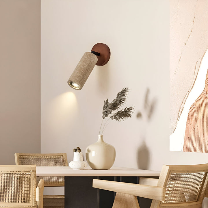 BowLift | Adjustable Travertine Wood LED Wall Lamp and Ceiling Lamp