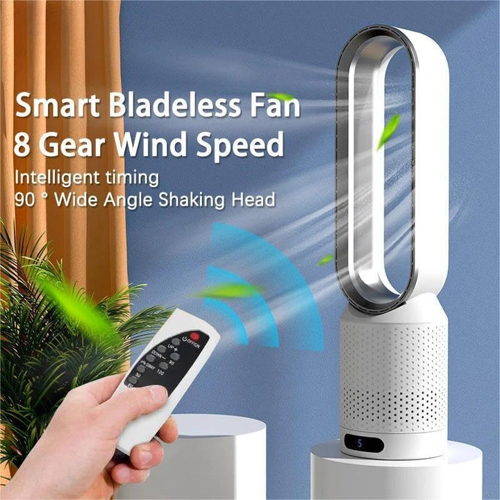 Portable Bladeless Fan with Air Purification and Remote Control | Bowlift