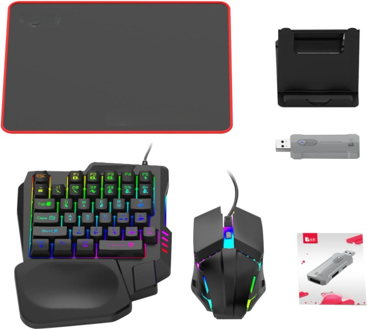BowLift | RGB Gaming Keyboard and Mouse Combo – Ergonomic Controller Adapter Set – Zyvorn
