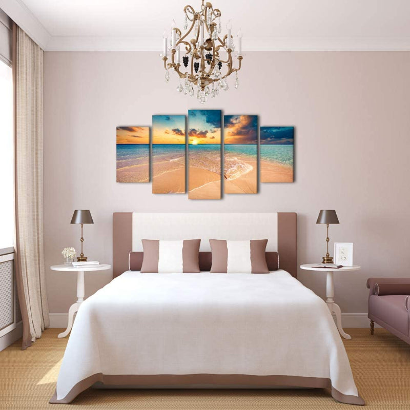 Set Of 5 Beach Sunset Wall Art Painting | Bowlift