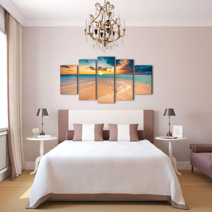Set Of 5 Beach Sunset Wall Art Painting | Bowlift