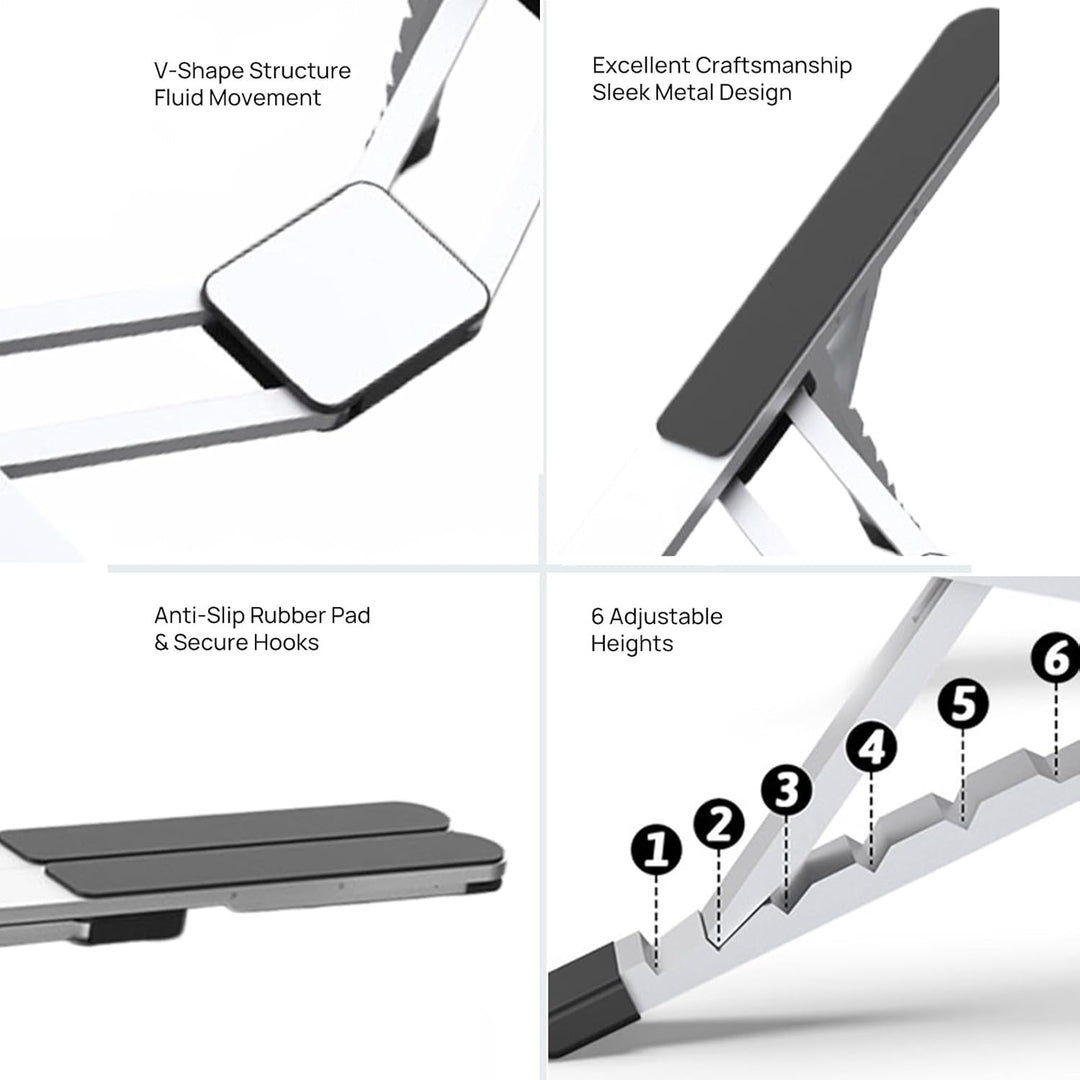 BowLift | Adjustable Laptop Stand – Foldable Cooling Notebook Mount for Office & Travel – Orvane