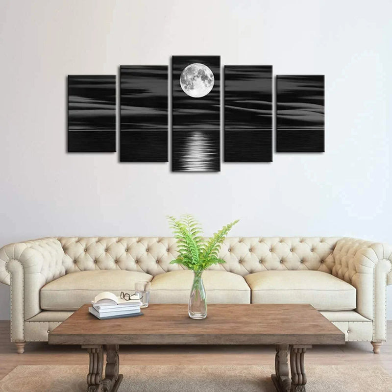 Set Of 5 Full Moon Decorative Canvas | Bowlift