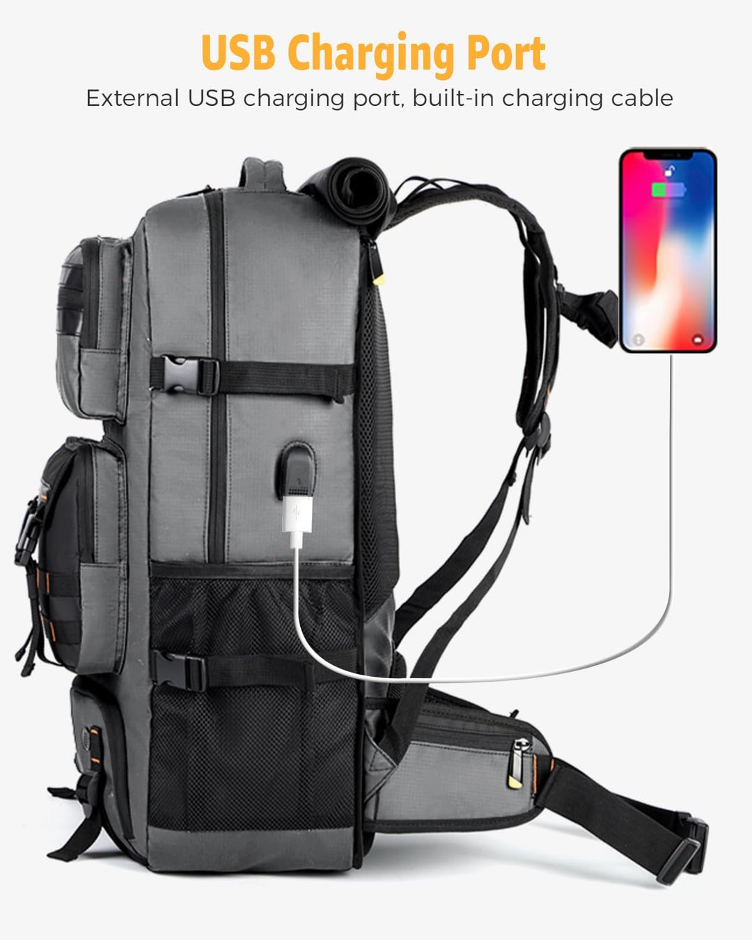 50L Flight-Ready Convertible Travel Backpack with Shoe Compartment & USB Port | Bowlift