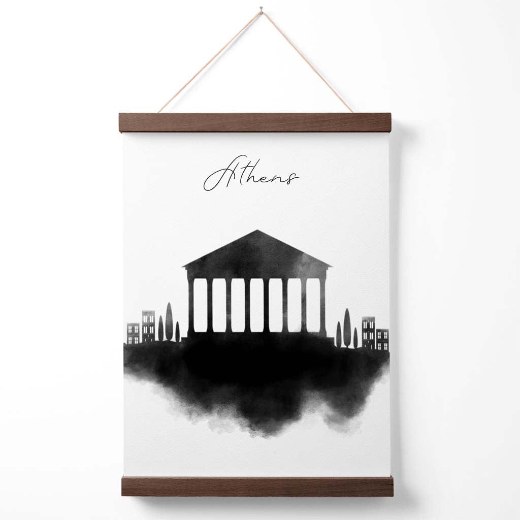 Athens Watercolor Skyline City Poster with Hanger | Bowlift