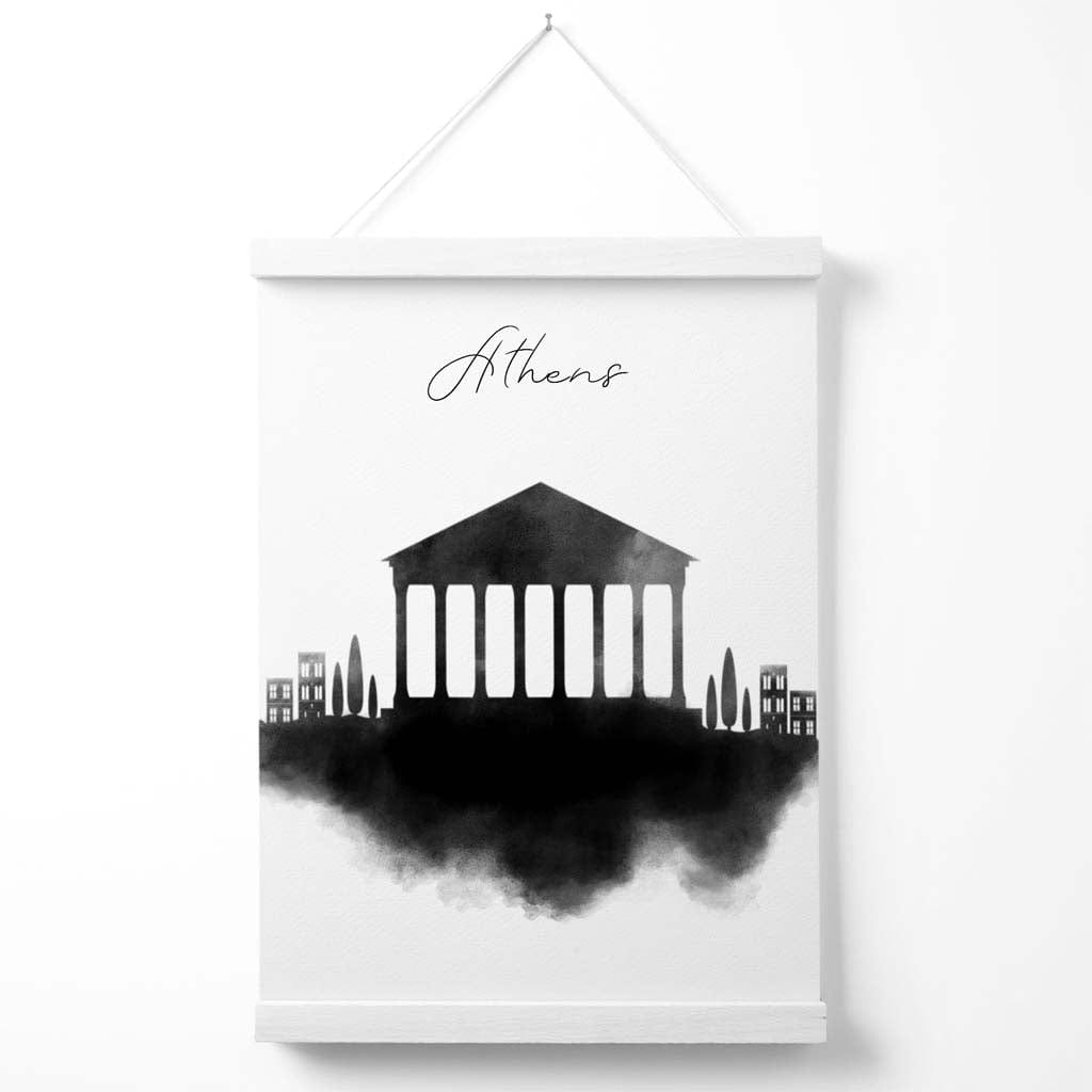 Athens Watercolor Skyline City Poster with Hanger | Bowlift