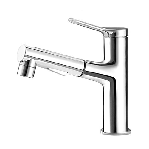 BowLift | Modern Style Extendable Vessel Faucet Single Handle Low Arc Copper Vessel Faucet
