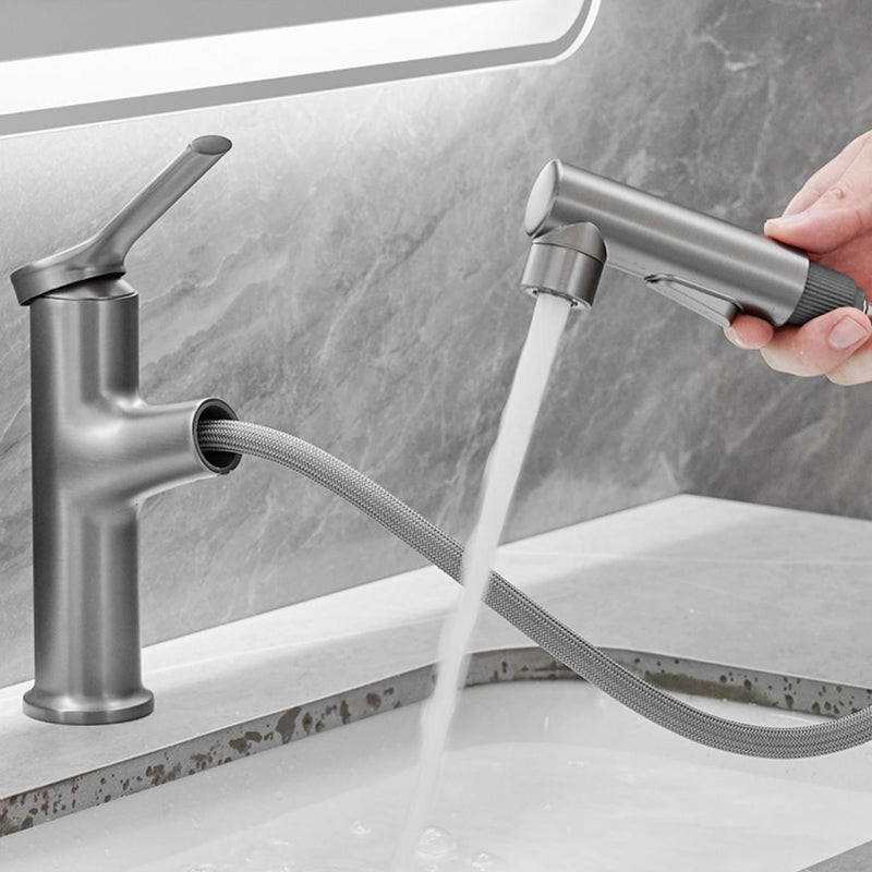 BowLift | Modern Style Extendable Vessel Faucet Single Handle Low Arc Copper Vessel Faucet