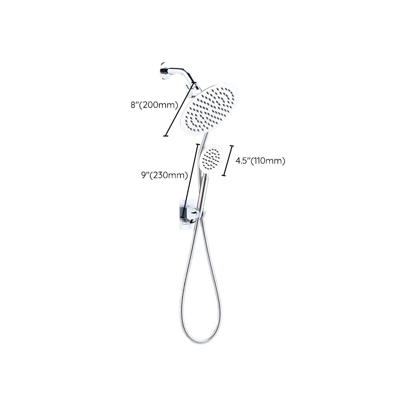 BowLift | Home Round Dual Shower Heads Modern Style Wall Mounted Metal Dual Shower