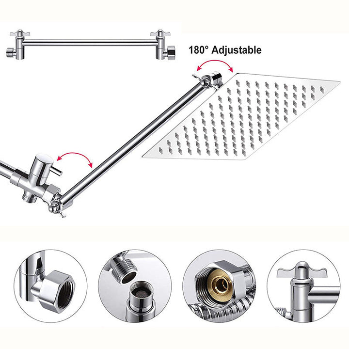 BowLift | Square Shape Double Shower Heads Modern Home Metal Double Shower Heads