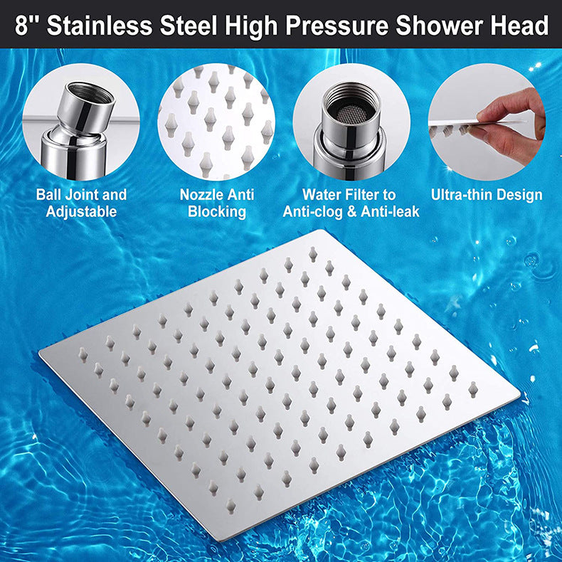 BowLift | Square Shape Double Shower Heads Modern Home Metal Double Shower Heads