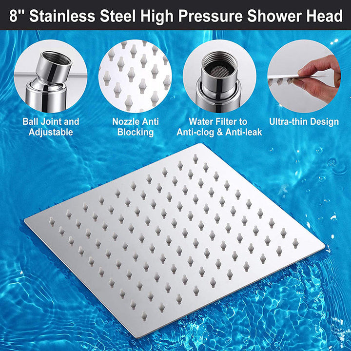 BowLift | Square Shape Double Shower Heads Modern Home Metal Double Shower Heads