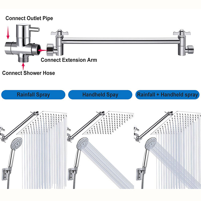 BowLift | Square Shape Double Shower Heads Modern Home Metal Double Shower Heads
