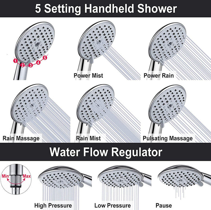 BowLift | Square Shape Double Shower Heads Modern Home Metal Double Shower Heads