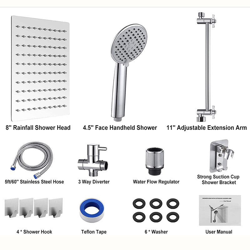 BowLift | Square Shape Double Shower Heads Modern Home Metal Double Shower Heads