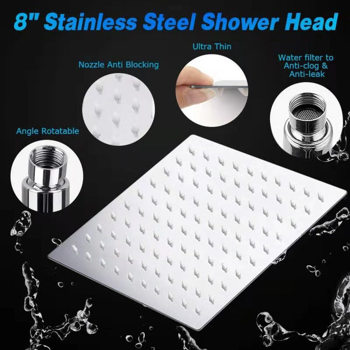 BowLift | Traditional Dual Showerhead Square Wall-Mounted Dual Shower