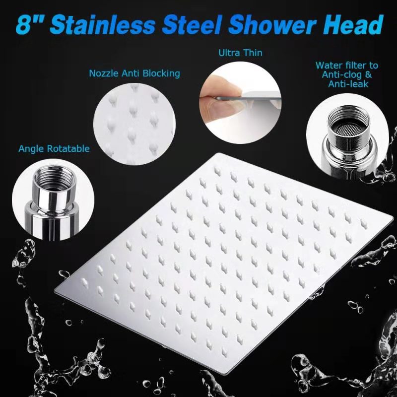 BowLift | Traditional Dual Shower Head Square Wall Mounted Dual Shower