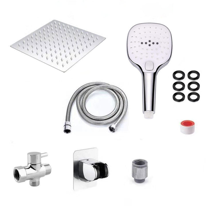 BowLift | Traditional Dual Showerhead Square Wall-Mounted Dual Shower