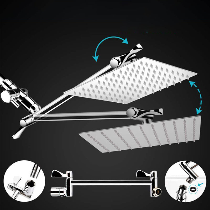 BowLift | Square Dual Shower Head Traditional Wall Mounted Metal Dual Shower Head