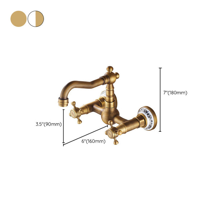 BowLift | Wall-mounted fitting Glam Style Bathroom tap with 2 handles