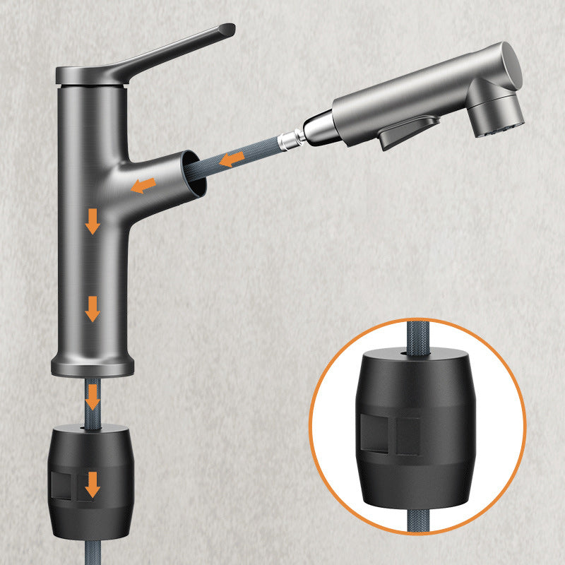 BowLift | Modern Sink Faucet Uniform Color Metal Sink Bathroom Faucet