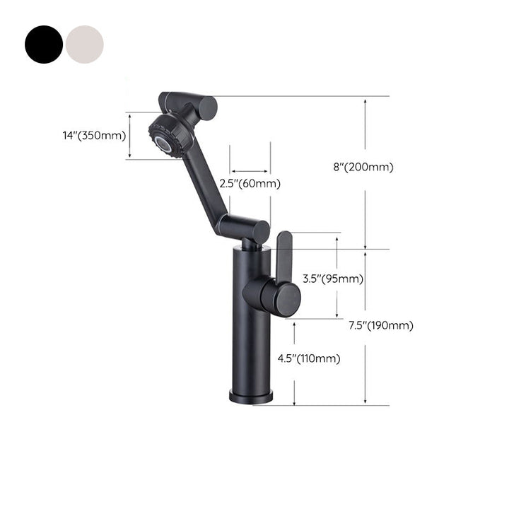 BowLift | Swivel Spout Bathroom Faucet Single Hole Basin Faucet with Lever Handle