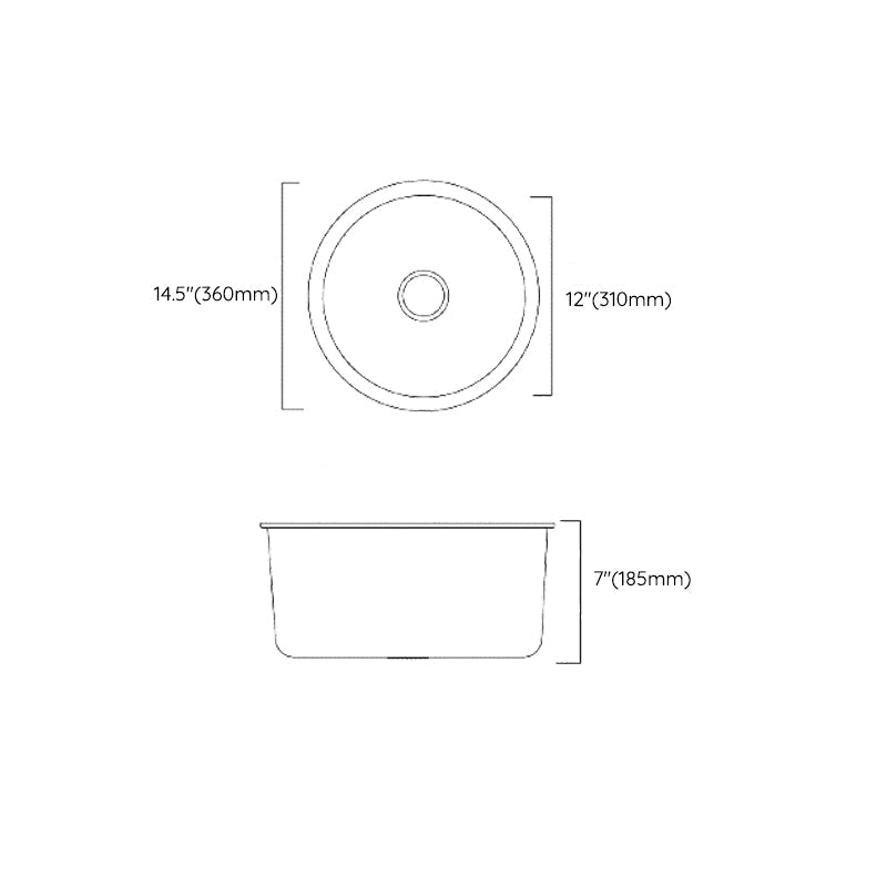 BowLift | Classic Round Wash Basin Stainless Steel Built-in Basin Non-slip Round Basin for the Kitchen
