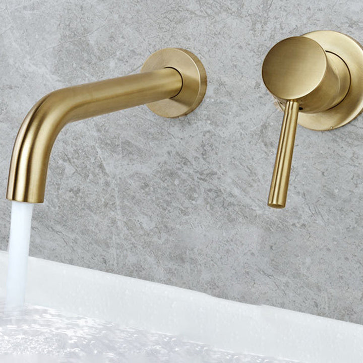 BowLift | Industrial bathroom faucet brass lever handles 2-hole faucets wall-mounted faucet