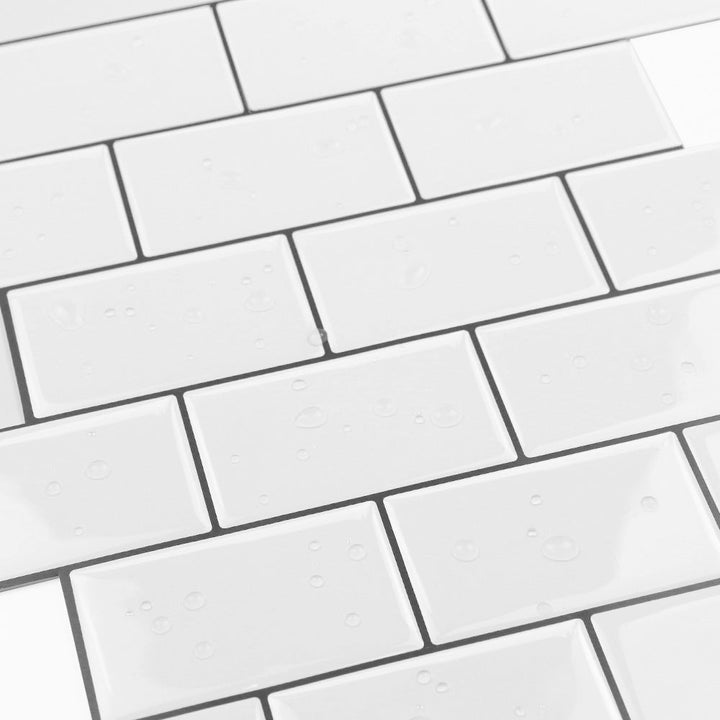 BowLift | 12"x 12" Resin Mosaic Tiles Square Self-Adhesive Tiles for Backsplash & Wall Tile
