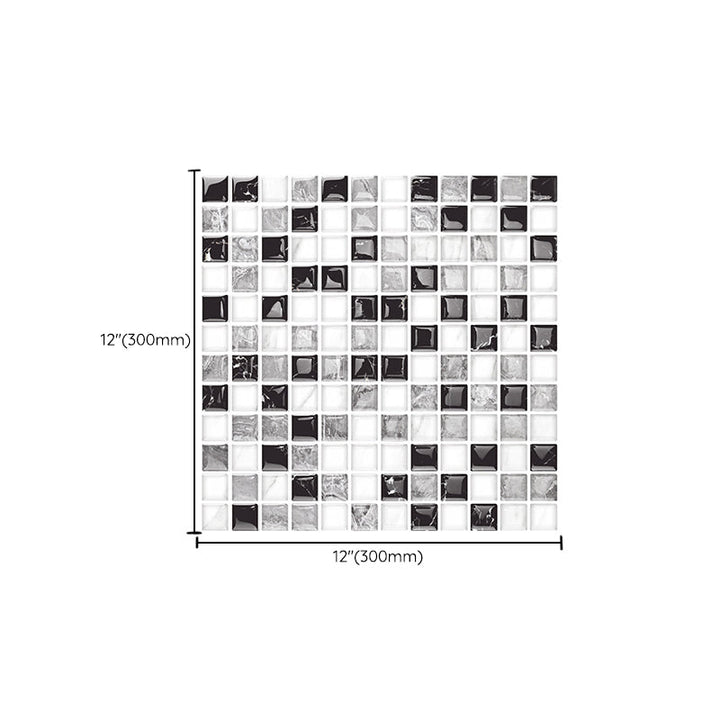 BowLift | 12"x 12" Resin Mosaic Tiles Square Self-Adhesive Tiles for Backsplash & Wall Tile