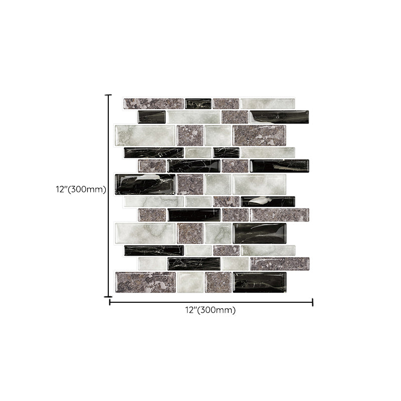 BowLift | 12"x 12" Resin Mosaic Tiles Square Self-Adhesive Tiles for Backsplash & Wall Tile