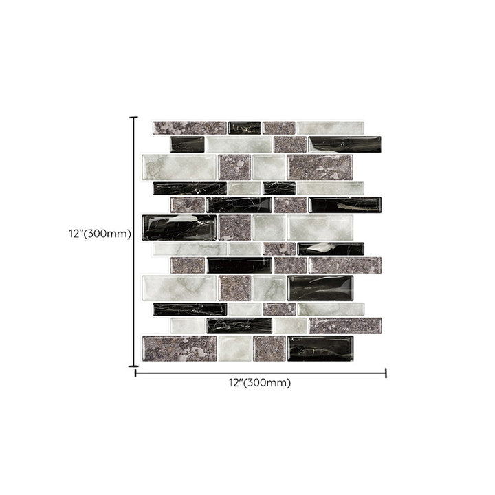 BowLift | 12"x 12" Resin Mosaic Tiles Square Self-Adhesive Tiles for Backsplash & Wall Tile
