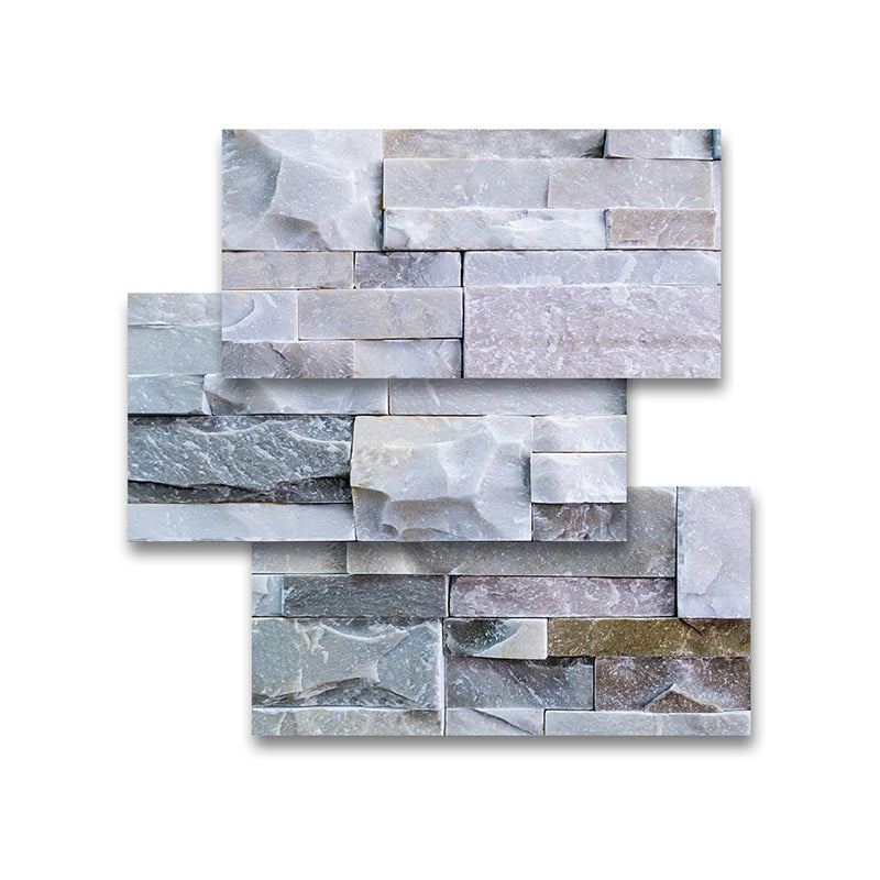 BowLift | Modern Gray PVC Peel and Stick Tiles Rectangular Stacked Stone Mosaic Tile