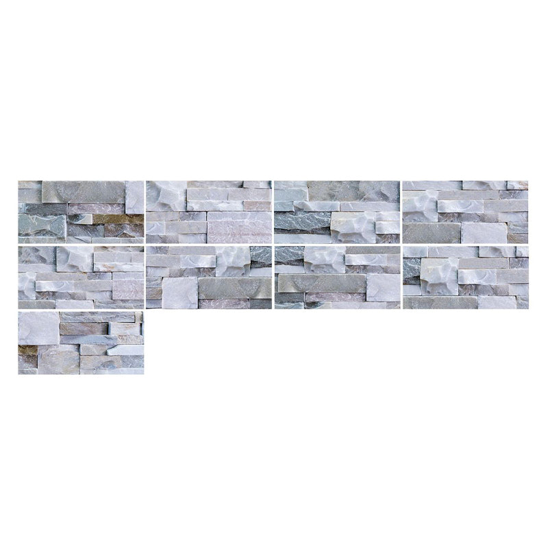 BowLift | Modern Gray PVC Peel and Stick Tiles Rectangular Stacked Stone Mosaic Tile