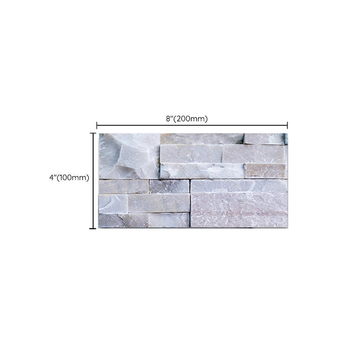 BowLift | Modern Gray PVC Peel and Stick Tiles Rectangular Stacked Stone Mosaic Tile
