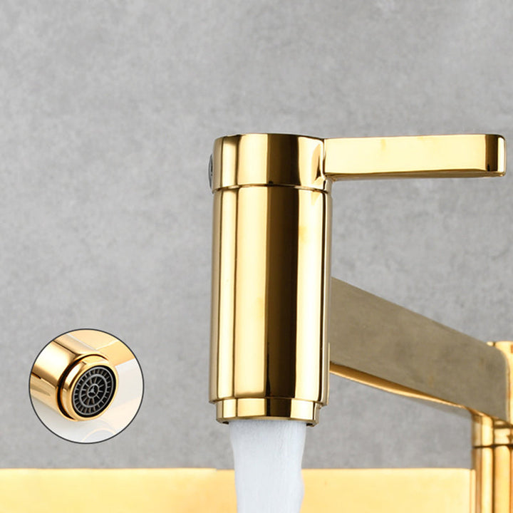 BowLift | Beautiful Wall Mounted Brass Fixtures Stain Resistant Wall Mounted Bathroom Faucet