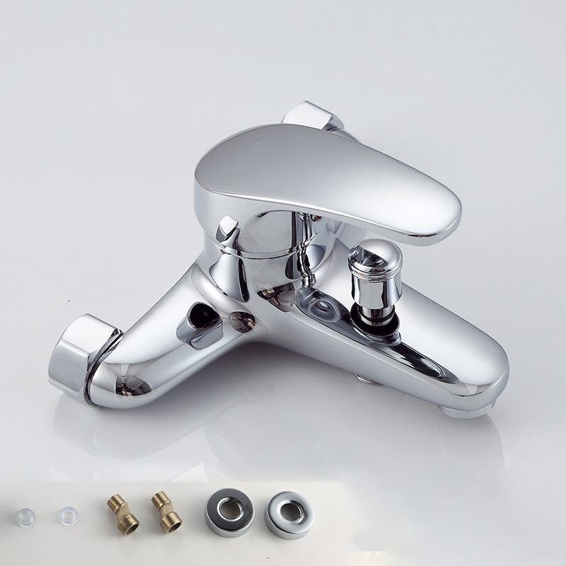 BowLift | Modern Silver Faucet Copper with 1-Handle 2-Hole Bathroom Faucet