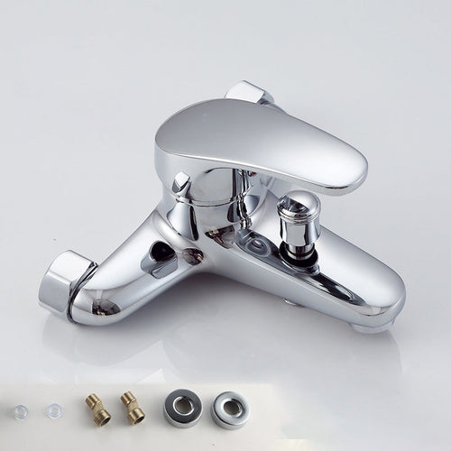 BowLift | Modern Silver Faucet Copper with 1-Handle 2-Hole Bathroom Faucet